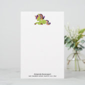 かわいいフランケンシュタインユニコーンハロウィーン 便箋 (スタンド正面)