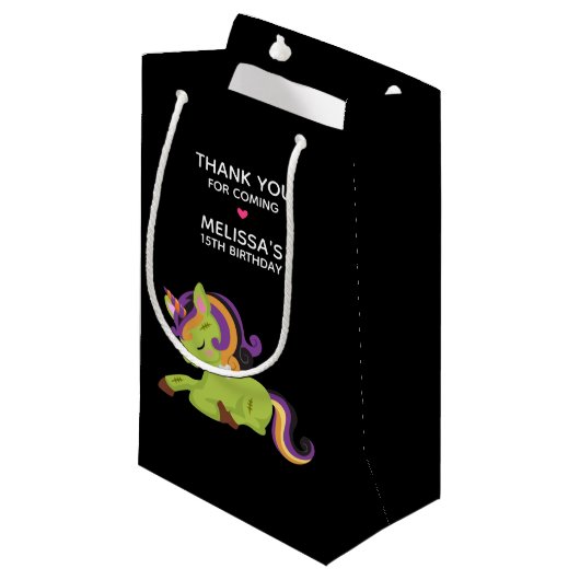 かわいいフランケンシュタインユニコーンパーティーありがとう スモールペーパーバッグ (正面アングル)