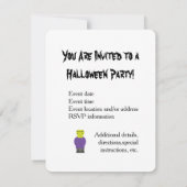 かわいいフランケンシュタイン ハロウィンパーティーの招待状 招待状 (裏面)