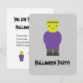 かわいいフランケンシュタイン ハロウィンパーティーの招待状 招待状 (正面/裏面)