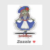 かわいいフランスのゾンビ シール (シート)