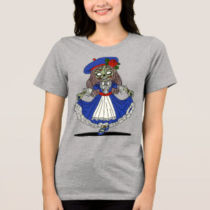 かわいいフランスのゾンビ トライブレンドTシャツ