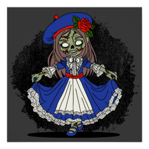 かわいいフランスのゾンビ ポスター