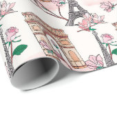 かわいいフランスのテーマ |フランスのランドマーク ラッピングペーパー (ロールコーナー)
