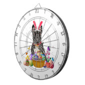 かわいいフランスのバニーブルドッグ復活祭エッグバスケット ダーツボード (正面右)