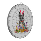 かわいいフランスのバニーブルドッグ復活祭エッグバスケット ダーツボード (正面左)