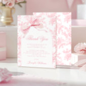 かわいいフランスのピンクボウフローラベビーガールシャワー サンキューカード