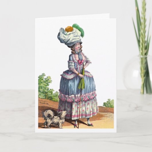 かわいいフランスのファッション・イラストの感謝カードです。 サンキューカード (正面)