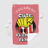 かわいいフランスのフライドフライ、フライ日のパーソナライズされたバレンタイン ゴルフタオル (インサイチュ)