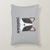 かわいいフランスのブルドッグの名パーソナライズされた前 アクセントクッション (正面(垂直))