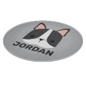 かわいいフランスのブルドッグの名パーソナライズされた前 カッティングボード (角)