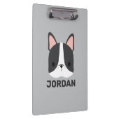 かわいいフランスのブルドッグの名パーソナライズされた前 クリップボード (右)