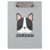 かわいいフランスのブルドッグの名パーソナライズされた前 クリップボード (正面)