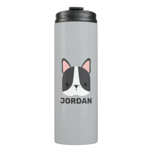 かわいいフランスのブルドッグの名パーソナライズされた前 タンブラー (正面)