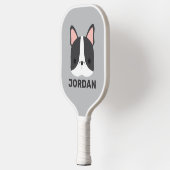かわいいフランスのブルドッグの名パーソナライズされた前 ピックルボールラケット (左)