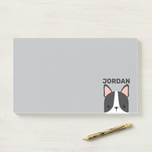 かわいいフランスのブルドッグの名パーソナライズされた前 ポストイット (デスク)