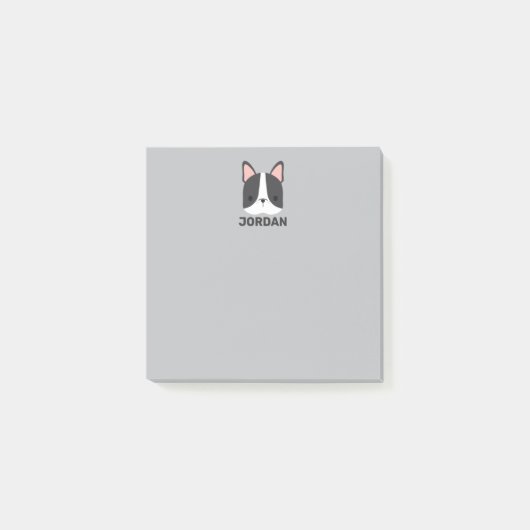 かわいいフランスのブルドッグの名パーソナライズされた前 ポストイット (正面)