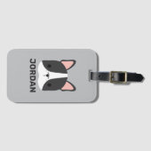 かわいいフランスのブルドッグの名パーソナライズされた前 ラゲッジタグ (正面横)