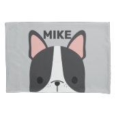 かわいいフランスのブルドッグの名パーソナライズされた前 枕カバー (正面)