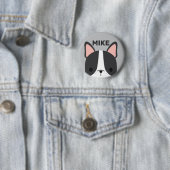 かわいいフランスのブルドッグの名パーソナライズされた前 缶バッジ (インサイチュ)