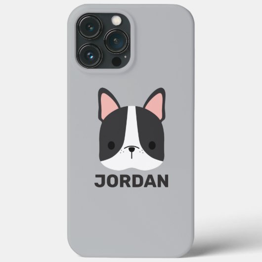 かわいいフランスのブルドッグの名パーソナライズされた前 Case-Mate iPhoneケース (裏面)