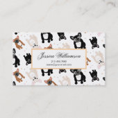かわいいフランスのブルドッグの子犬のパターン 名刺 (正面)