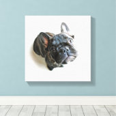 かわいいフランスのブルドッグの子犬 キャンバスプリント (インサイチュ (ウッドフロア))