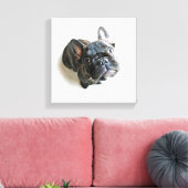 かわいいフランスのブルドッグの子犬 キャンバスプリント (インサイチュ (リビング))