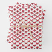 かわいいフランスのブルドッグアニメーションペット赤い白の黒 ラッピングペーパーシート (インサイチュ)