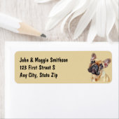 かわいいフランスのブルドッグペット動物おもしろい ラベル (インサイチュ)