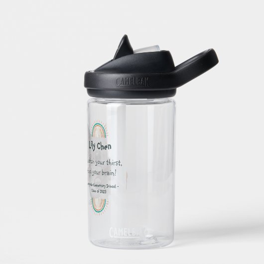 かわいいフランスのブルドッグ新学期虹 ウォーターボトル (左面)