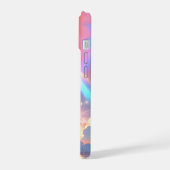 かわいいフランスのブルドッグ虹の空の雲 iPhone 15ケース (左側面)