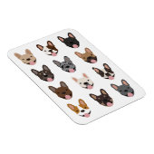 かわいいフランスのブルドッグ顔パターン マグネット (右側)