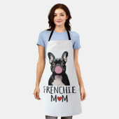 かわいいフランスのブルドッグ エプロン (着用した状態)