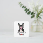 かわいいフランスのブルドッグ スクエア名刺 (スタンド正面)