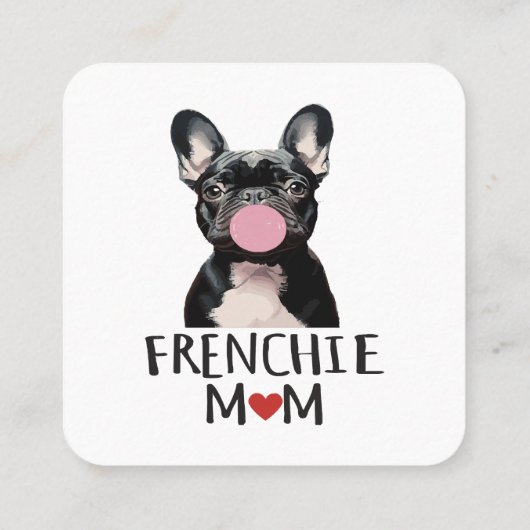 かわいいフランスのブルドッグ スクエア名刺 (裏面)