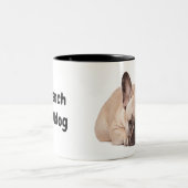 かわいいフランスのブルドッグ ツートーンマグカップ (中央)