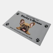 かわいいフランスのブルドッグ ドアマット (アングル)