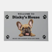 かわいいフランスのブルドッグ ドアマット (正面)