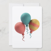 かわいいフランスのブルドッグ、ピンクのドレス、お誕生日ケーキ 招待状 (裏面)