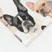 かわいいフランスのブルドッグ フリースブランケット (角)