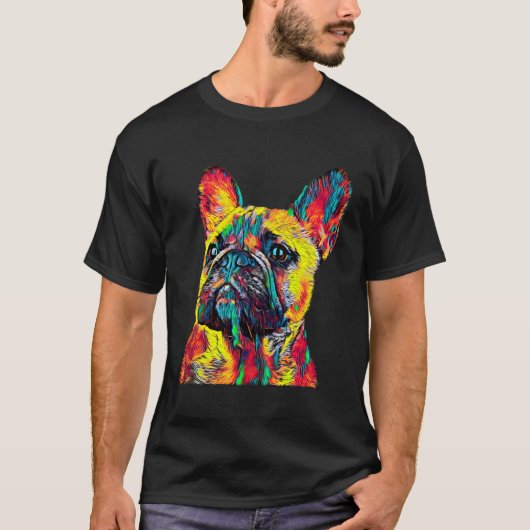 かわいいフランスのブルドッグ Tシャツ (正面)