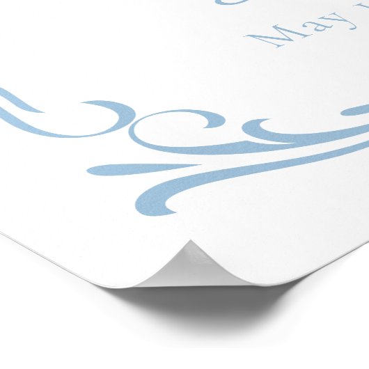 かわいいフランスのブルーベリーパンケーキベビーシャワーへようこそ ポスター (角)