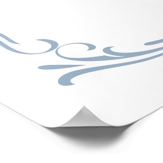 かわいいフランスのブルーヴィンテージフレームベビーシャワーへようこそ ポスター (角)