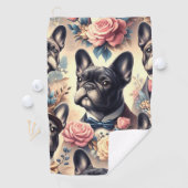 かわいいフランスのヴィンテージブ絵を描ルドッグ ゴルフタオル (インサイチュ)