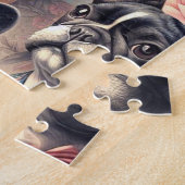 かわいいフランスのヴィンテージブ絵を描ルドッグ ジグソーパズル (側面)