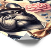 かわいいフランスのヴィンテージブ絵画ルドッグ ポスター (角)