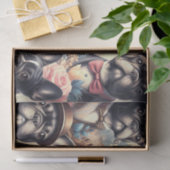 かわいいフランスのヴィンテージブ絵画ルドッグ 薄葉紙 (ギフト)