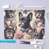 かわいいフランスのヴィンテージブ絵画ルドッグ 薄葉紙 (クラフト)