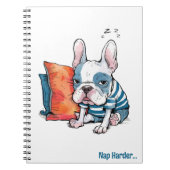 かわいいフランスの愛犬、服を着たおもしろい動物 ノートブック (正面)